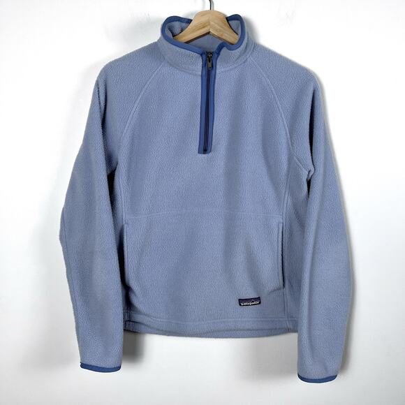 Patagonia Classic Womens Synchilla Marsupial 1/4 Zip Pullover Fleece Small Blue - Picture 1 of 16